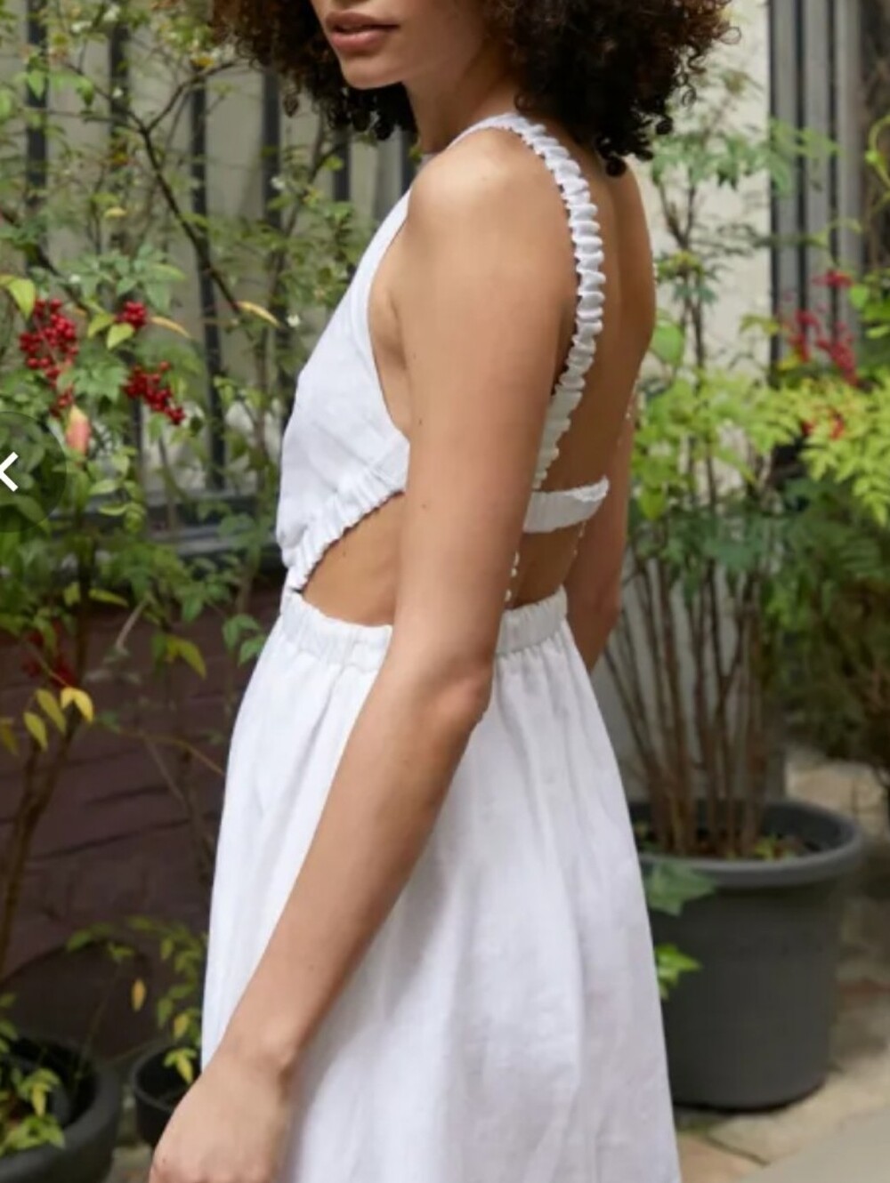 Pixie Market Beatrice White Linen Open Back Midi Dress - Picture 4 of 16